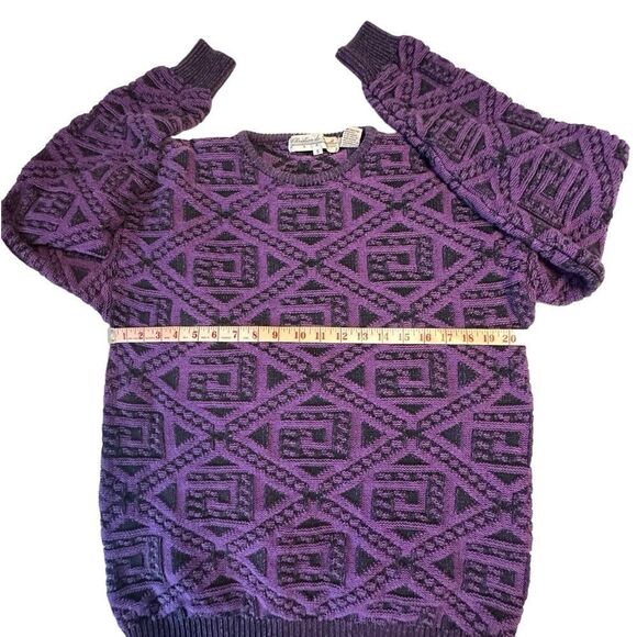 Purple and Black Geometric Pattern Christian de Parallax Cotton Sweater Size Sml - Picture 5 of 9